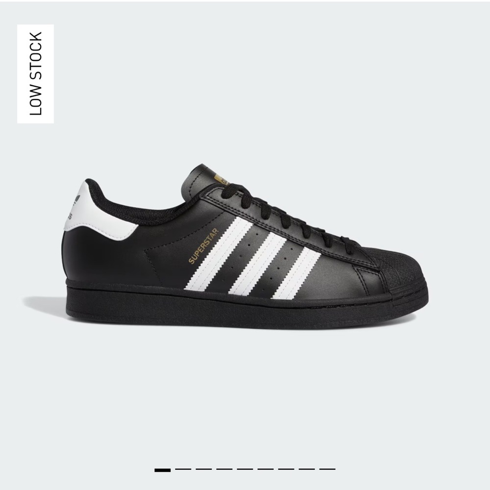 Adidas Superstar Black with White Stripes